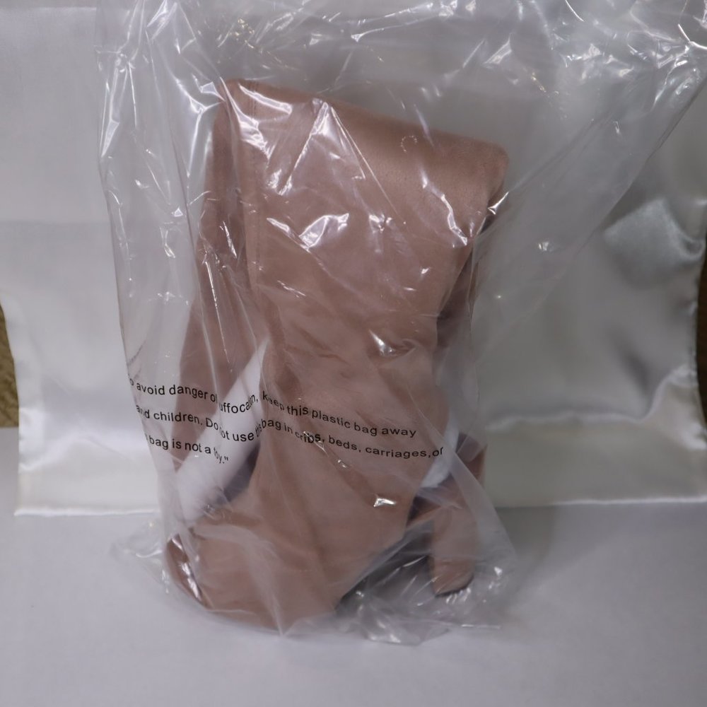 Peep Toe Over the Knee Suede Pink Boots Size 6